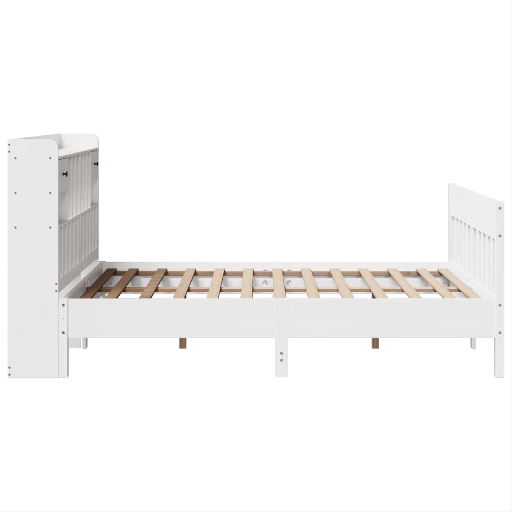 Sengeramme uten madrass hvit 140x190 cm heltre furu