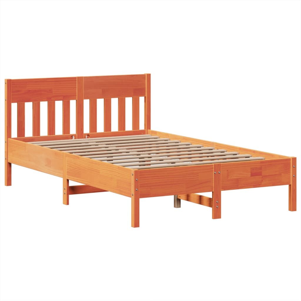 Sengeramme uten madrass brun 135x190 cm heltre furu