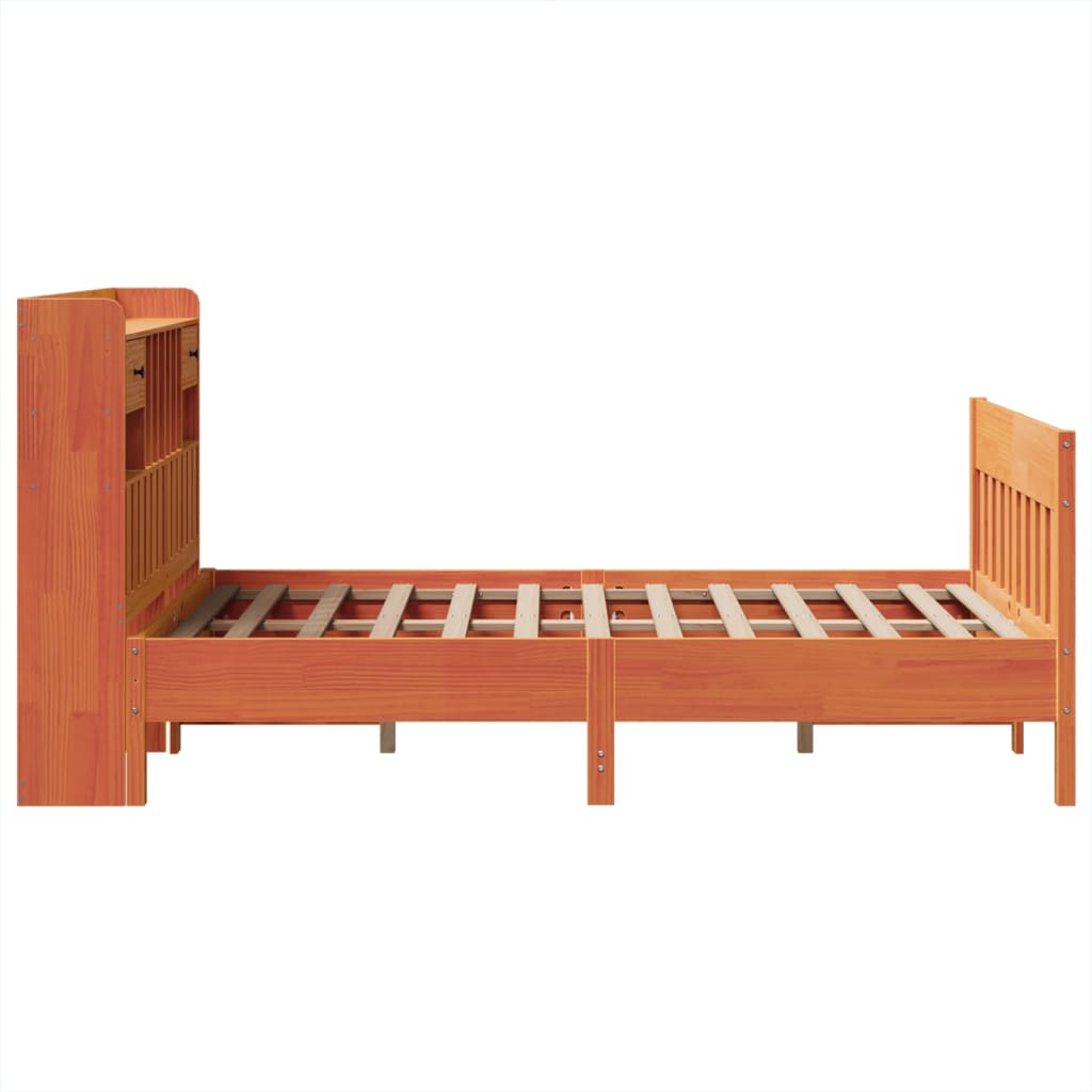 Sengeramme uten madrass brun 135x190 cm heltre furu