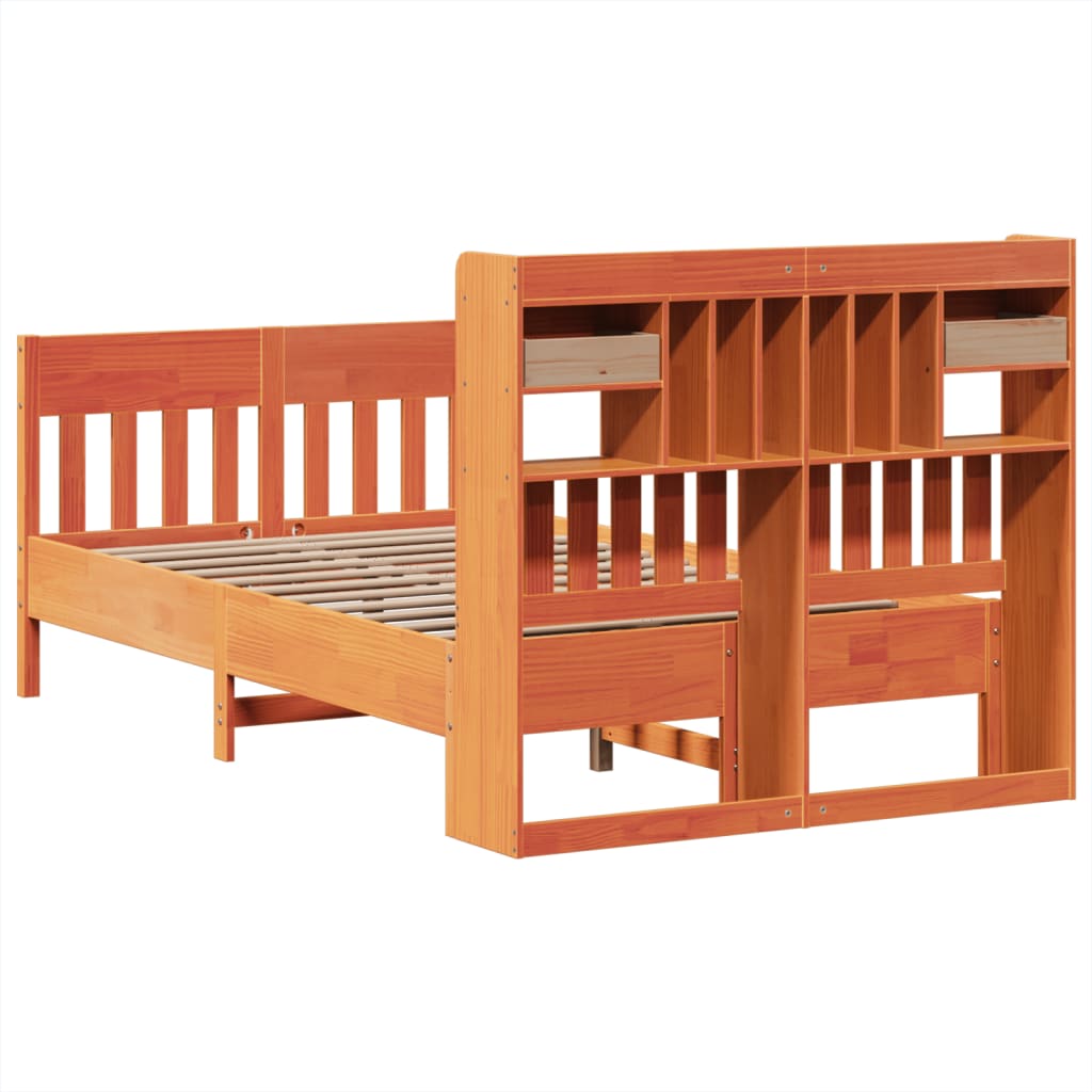 Sengeramme uten madrass brun 135x190 cm heltre furu