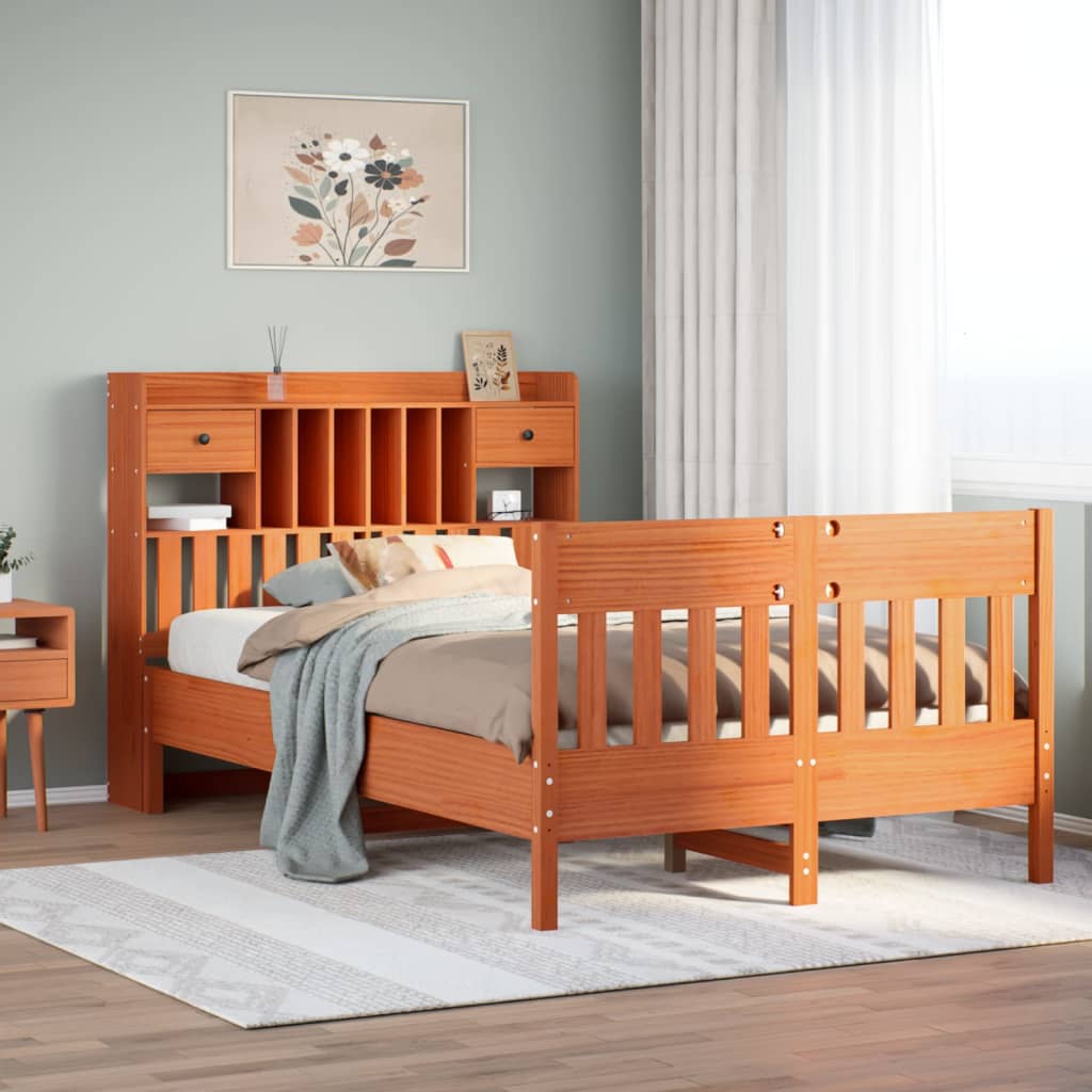 Sengeramme uten madrass brun 135x190 cm heltre furu