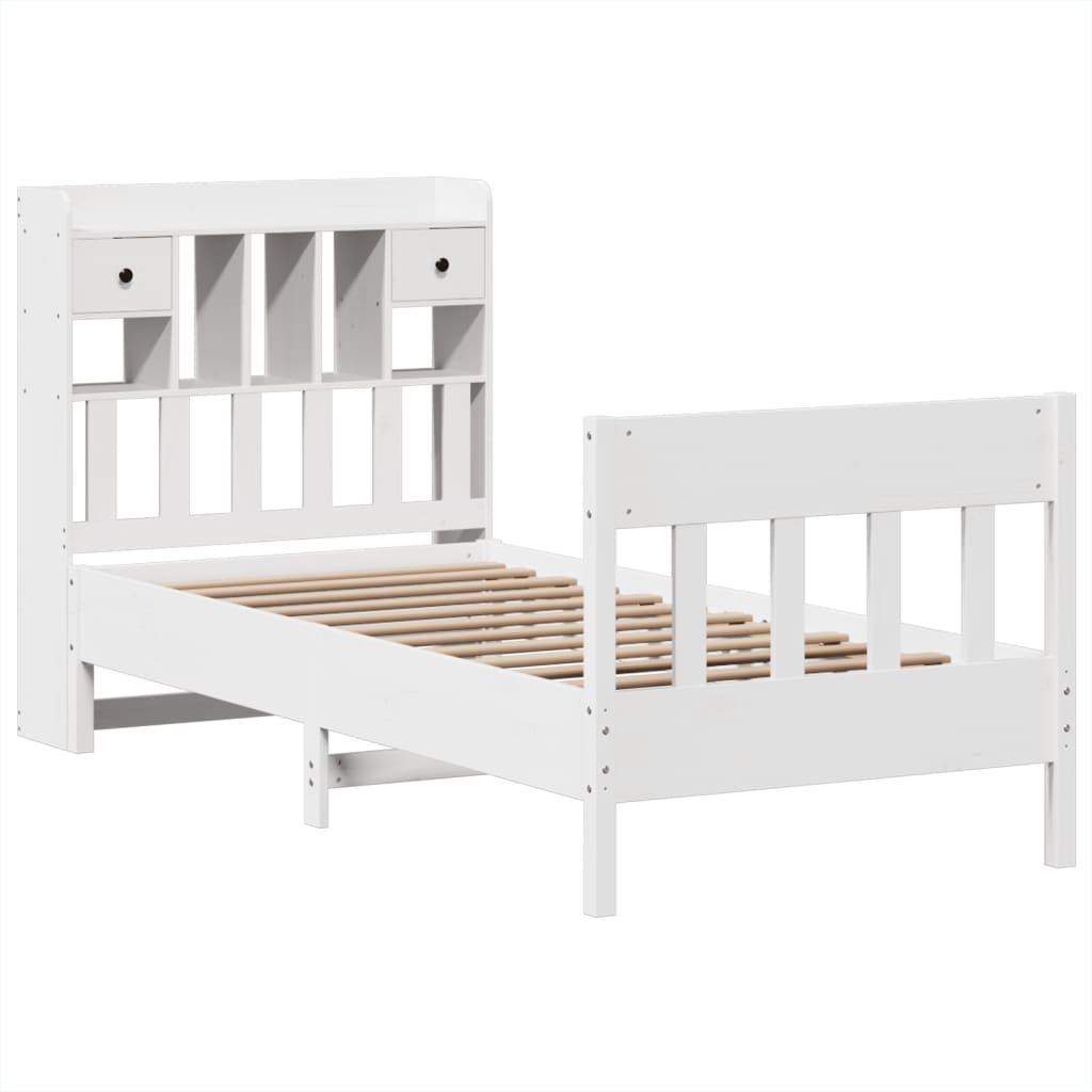 Sengeramme uten madrass hvit 75x190 cm heltre furu