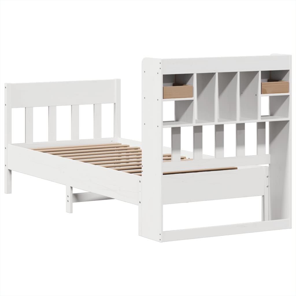 Sengeramme uten madrass hvit 75x190 cm heltre furu