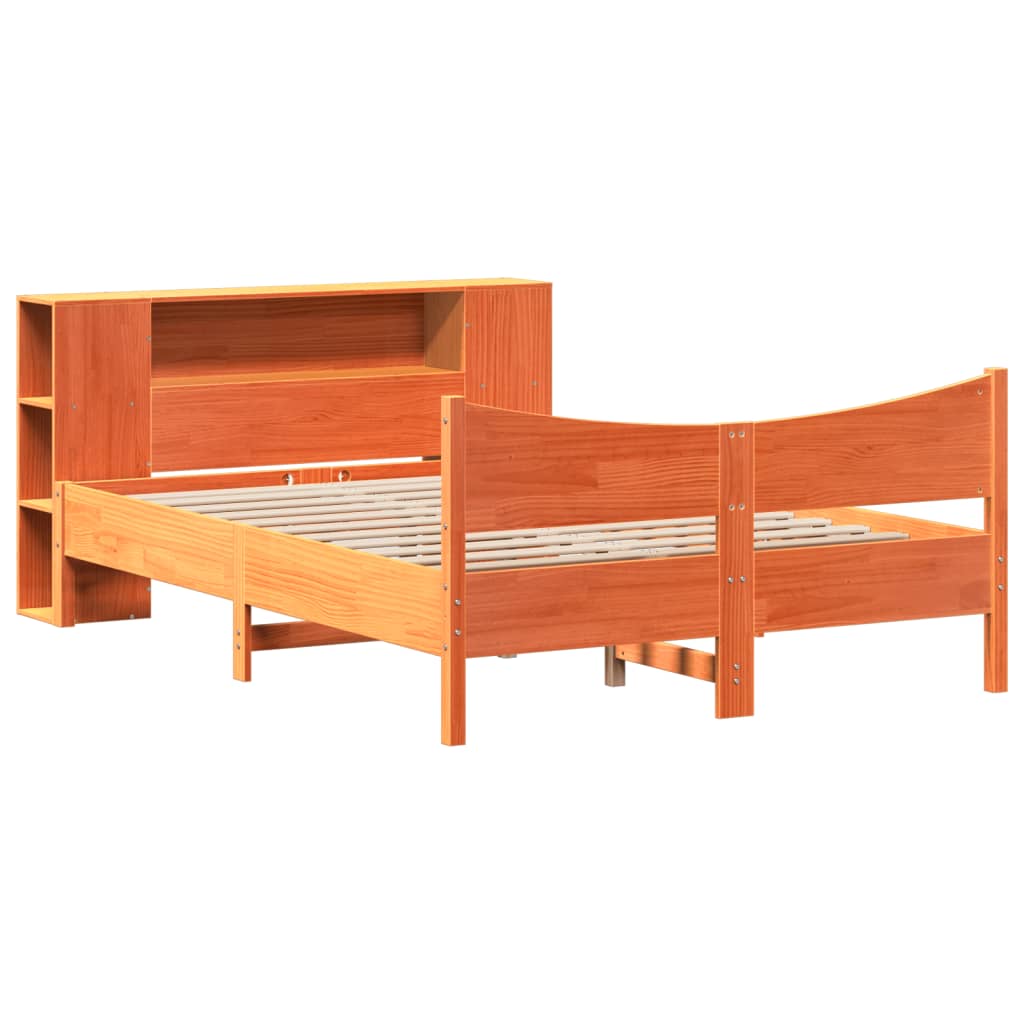 Sengeramme uten madrass voksbrun 140x200 cm heltre furu