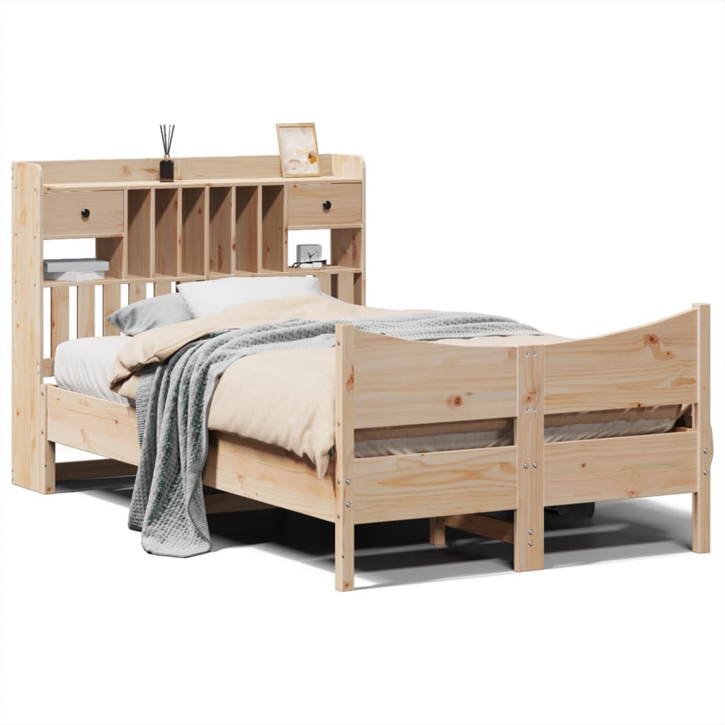 Sengeramme uten madrass hvit 135x190 cm heltre furu