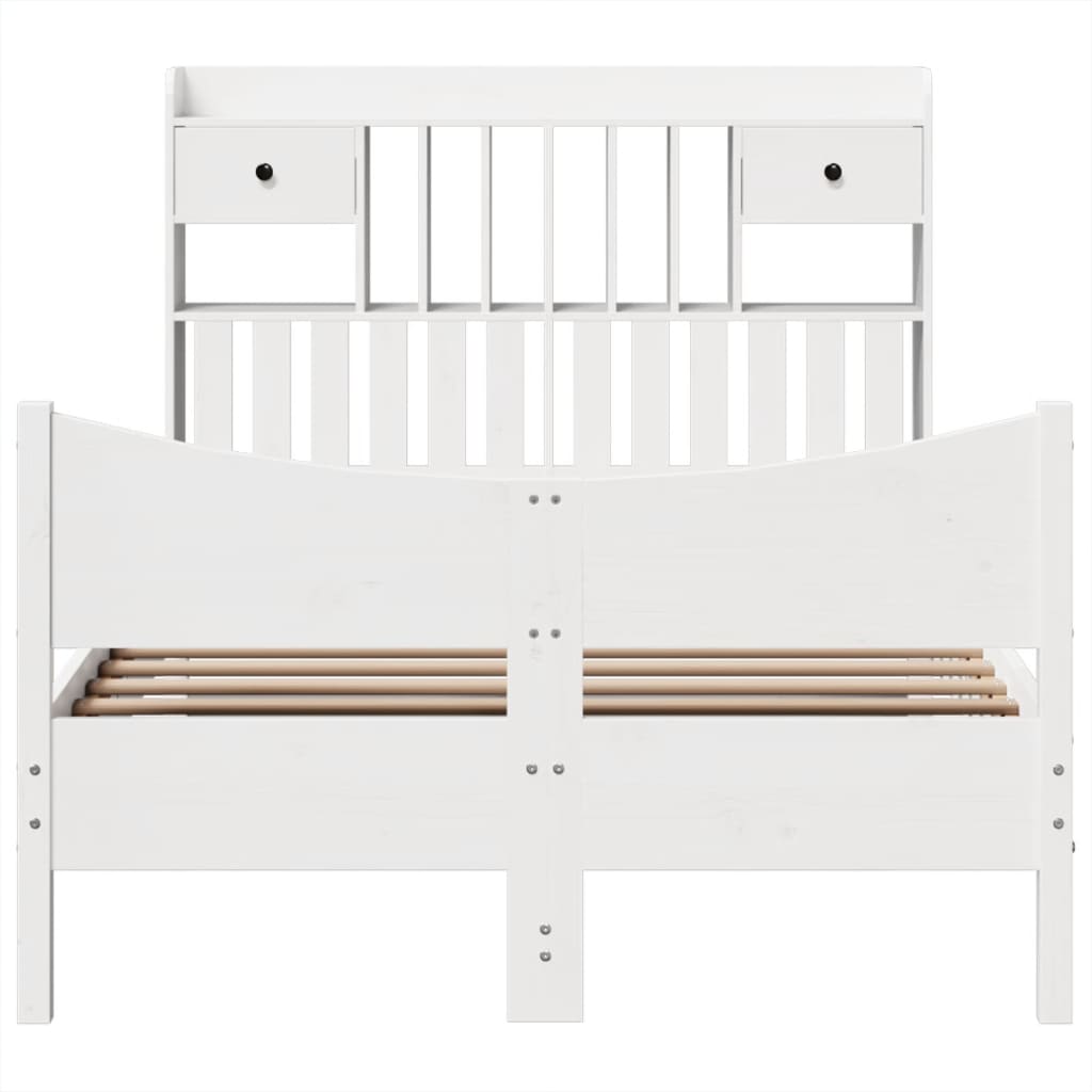 Sengeramme uten madrass hvit 135x190 cm heltre furu