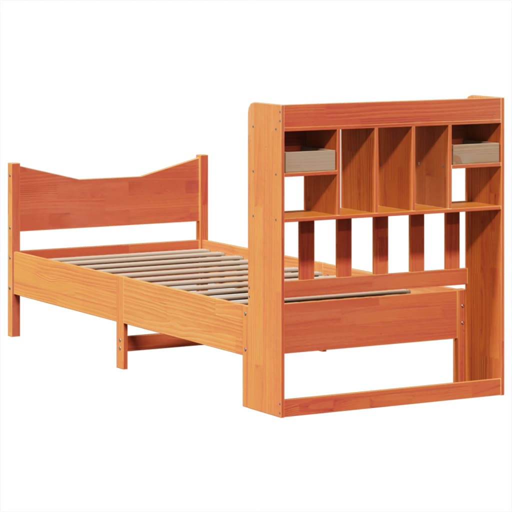 Sengeramme uten madrass voksbrun 75x190 cm heltre furu