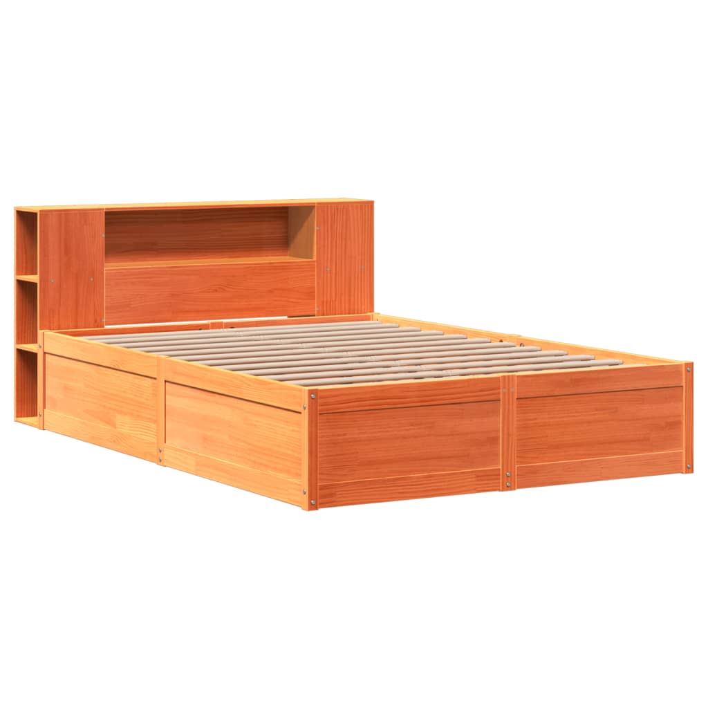 Sengeramme uten madrass voksbrun 140x190 cm heltre furu