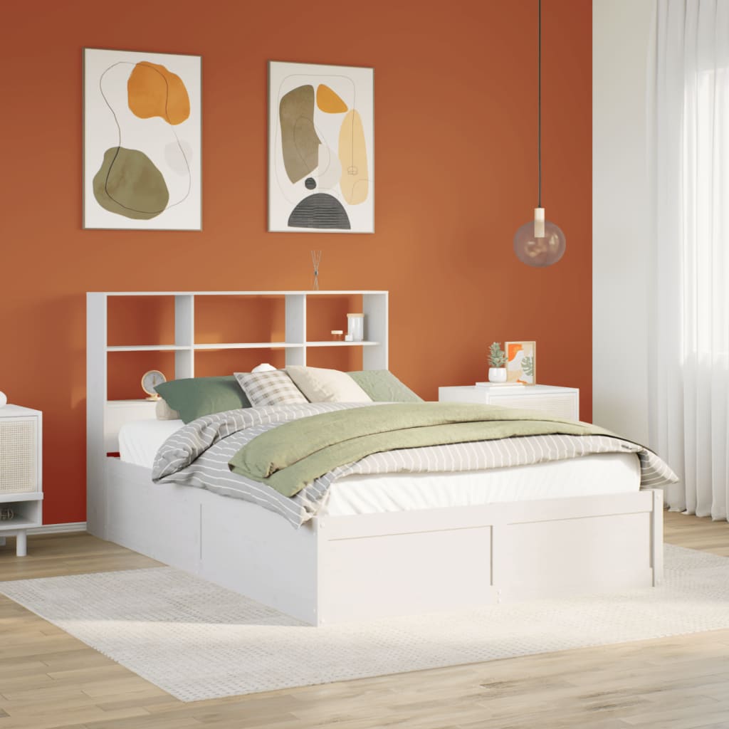 Sengeramme uten madrass hvit 140x190 cm heltre furu