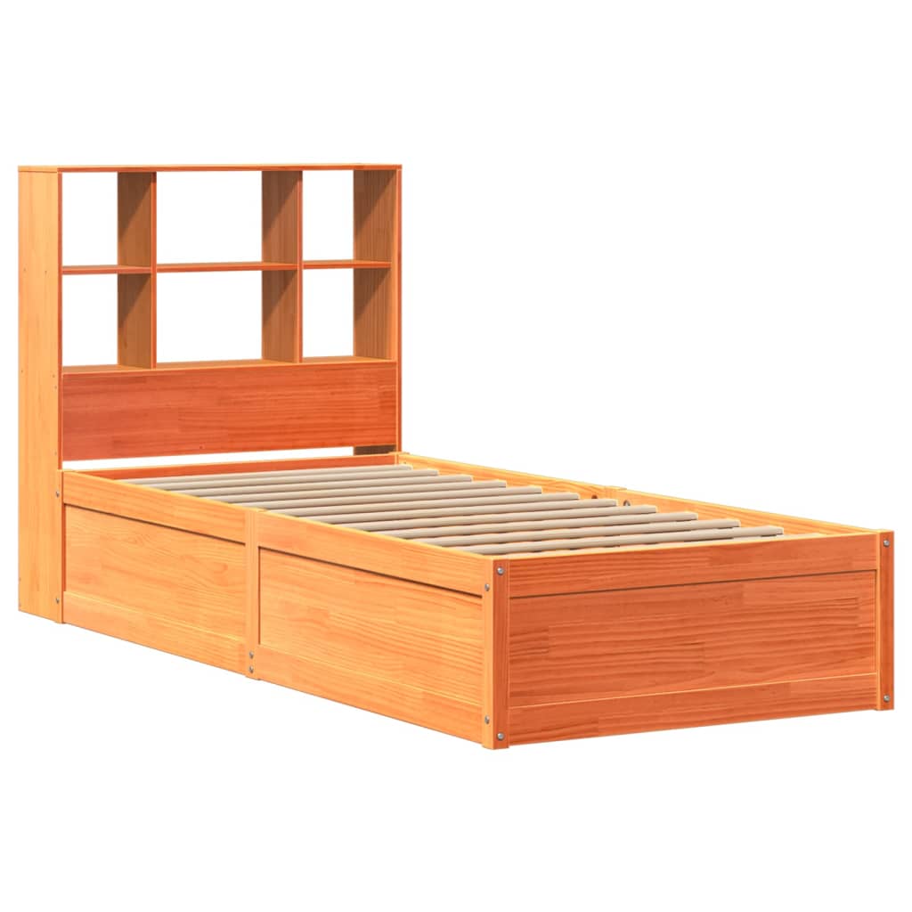 Sengeramme uten madrass voksbrun 75x190 cm heltre furu