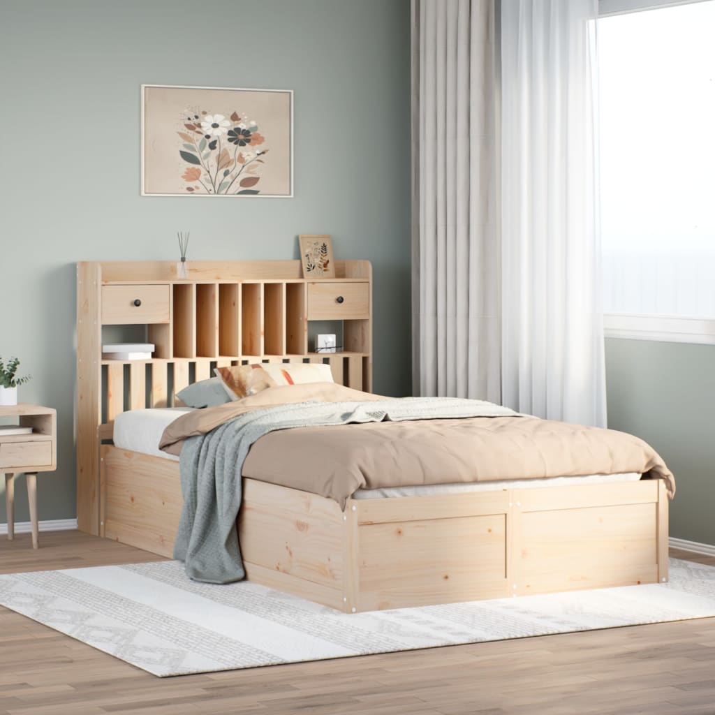 Sengeramme uten madrass hvit 135x190 cm heltre furu