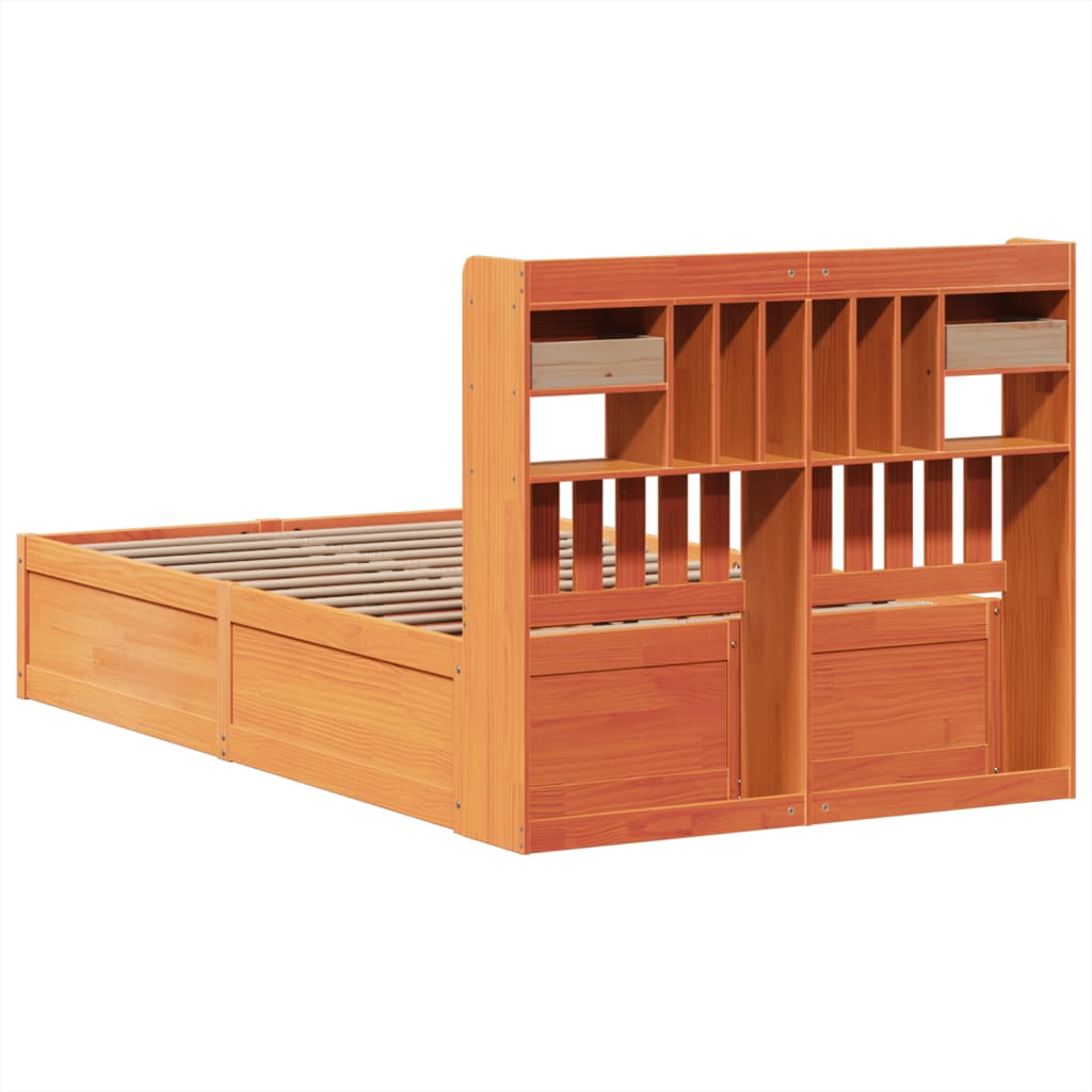 Sengeramme uten madrass brun 135x190 cm heltre furu
