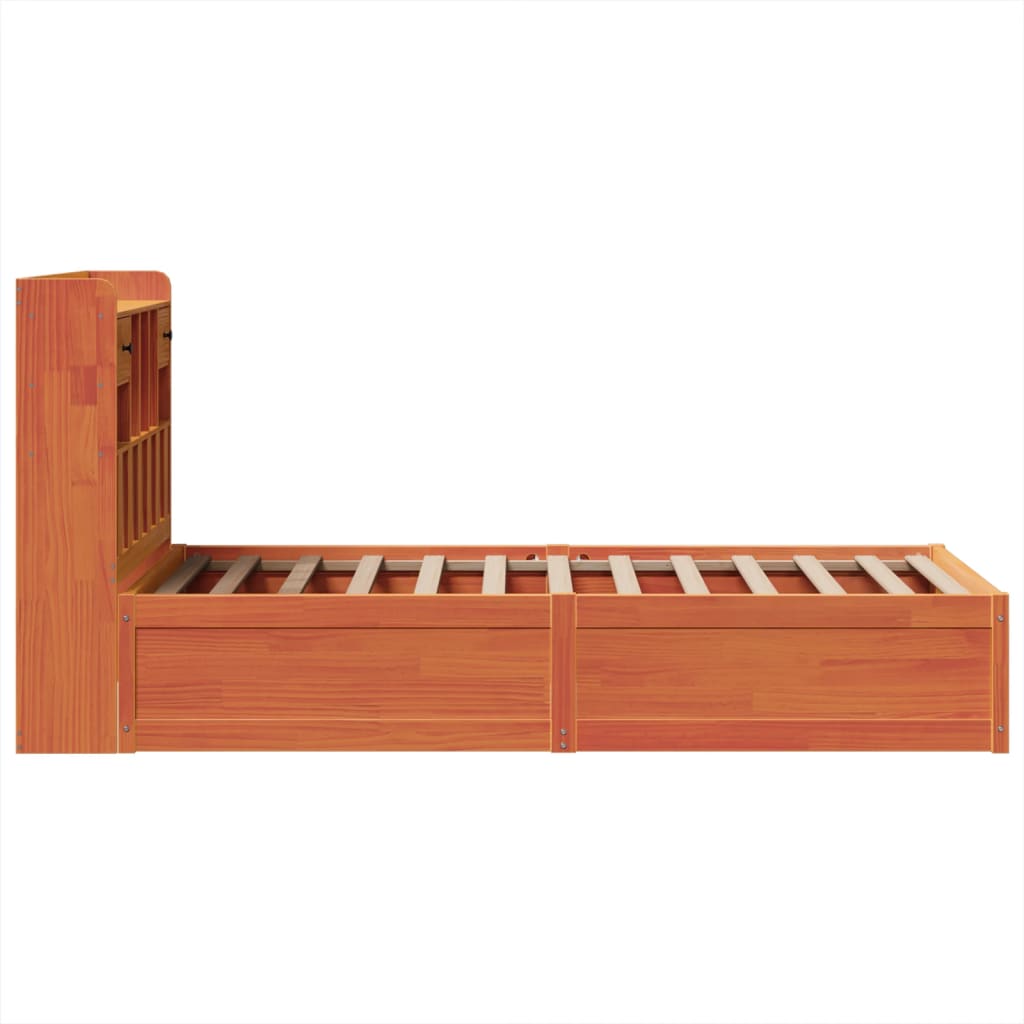 Sengeramme uten madrass voksbrun 75x190 cm heltre furu