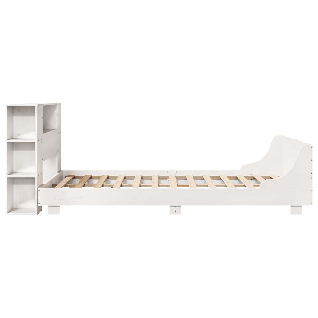 Sengeramme uten madrass hvit 140x190 cm heltre furu