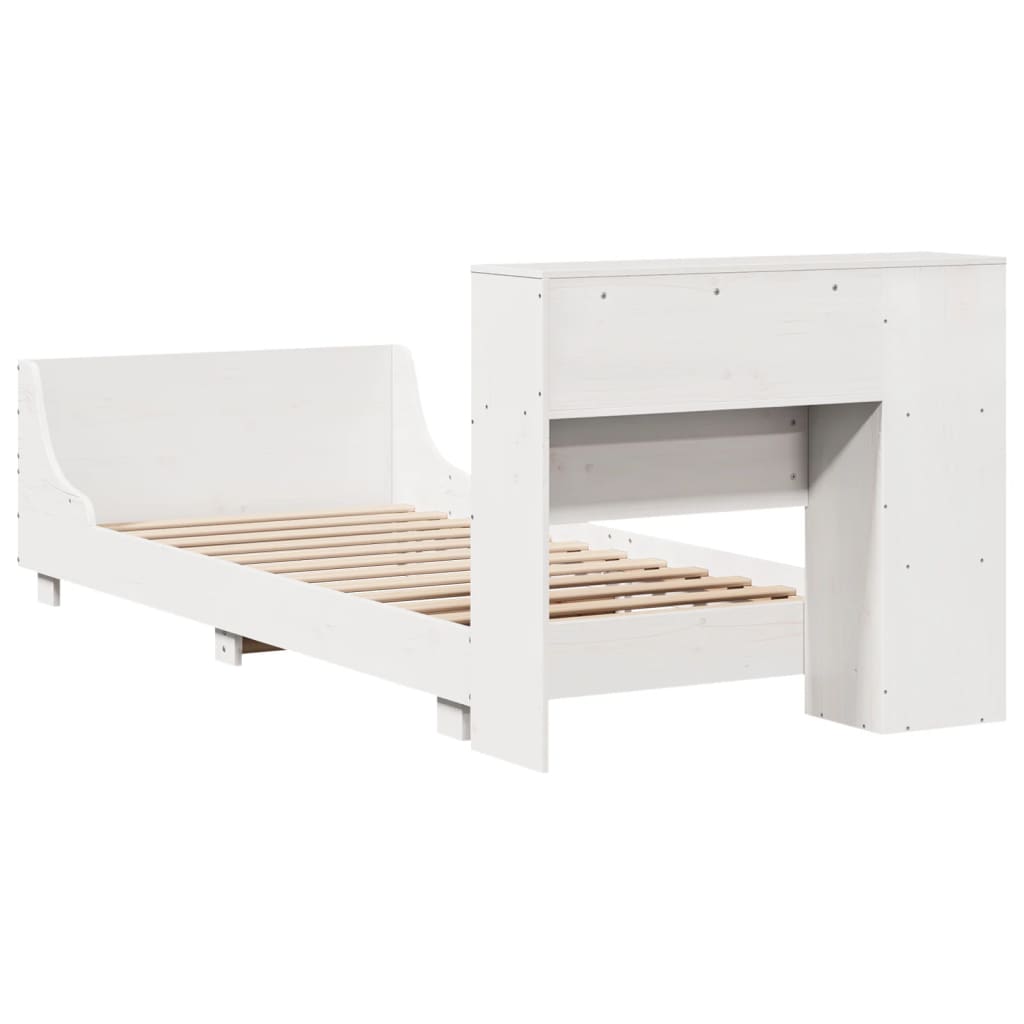 Sengeramme uten madrass hvit 75x190 cm heltre furu
