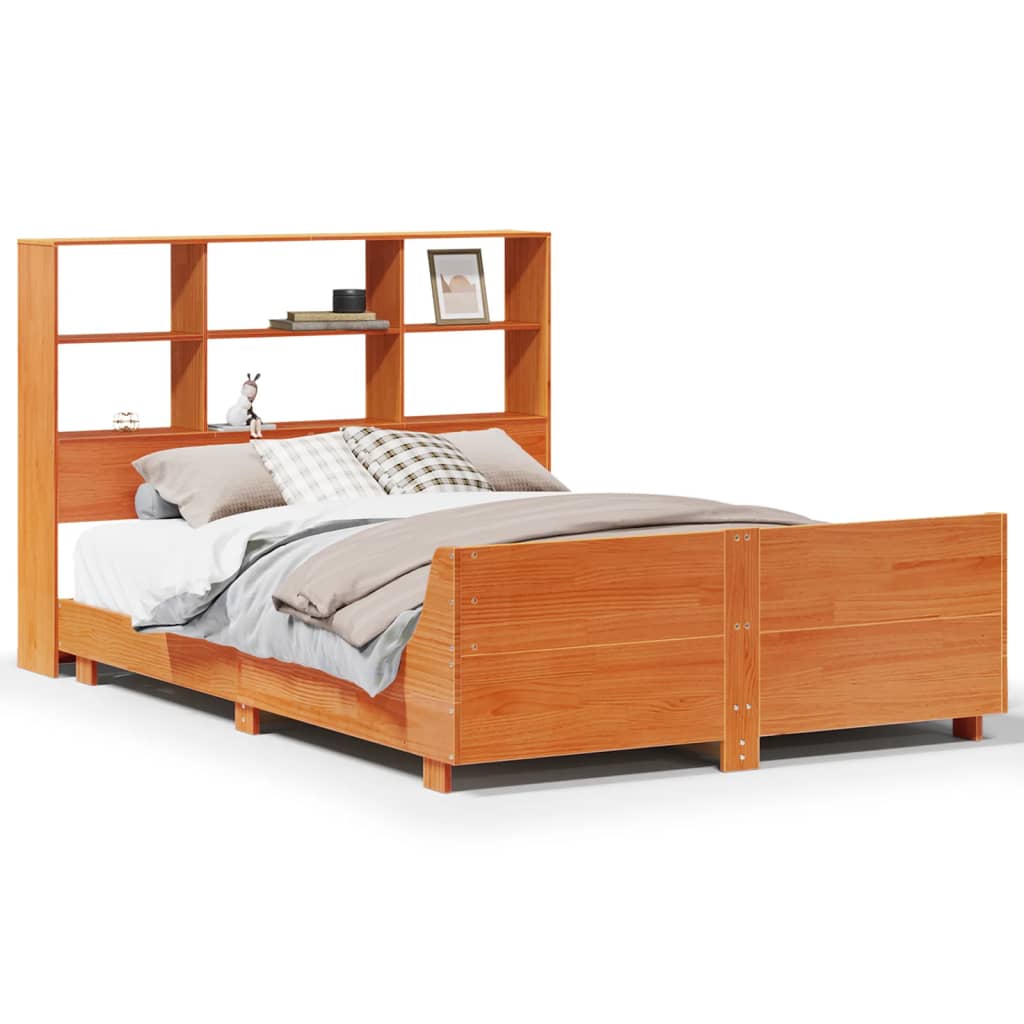 Sengeramme uten madrass voksbrun 120x190 cm heltre furu