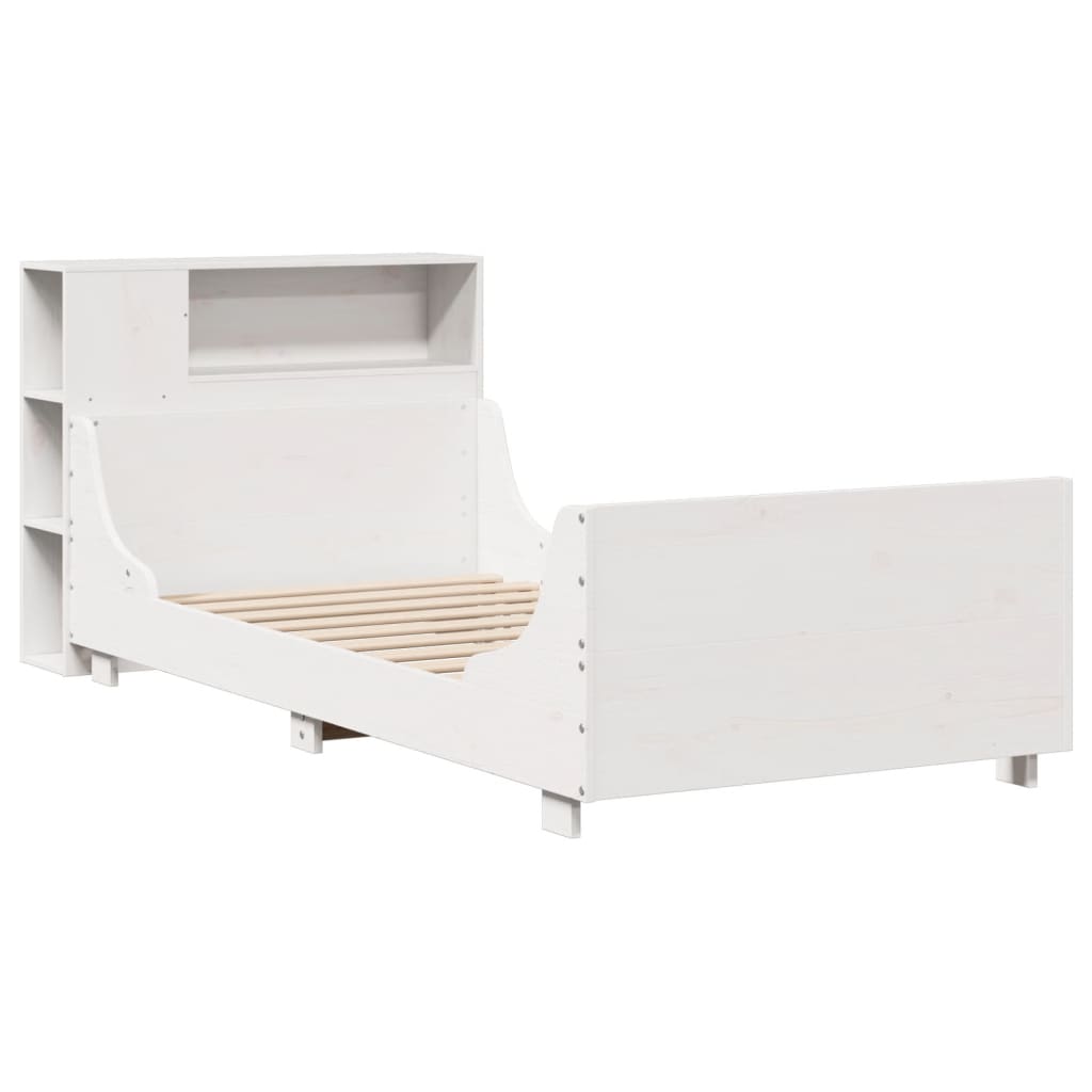 Sengeramme uten madrass hvit 75x190 cm heltre furu
