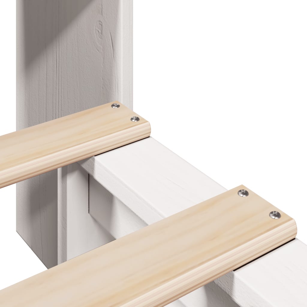 Seng med bokhylle uten madrass hvit 75x190 cm heltre