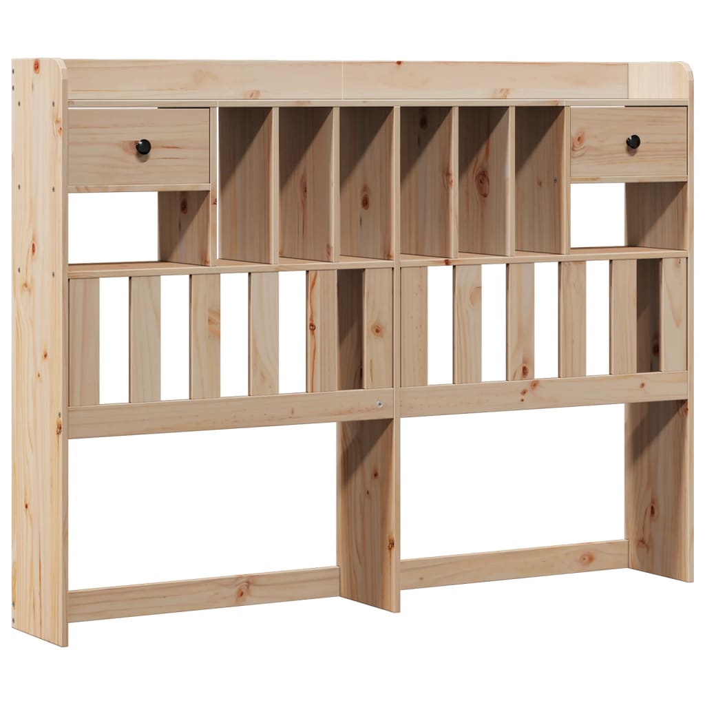 Seng med bokhylle uten madrass 140x200 cm heltre furu