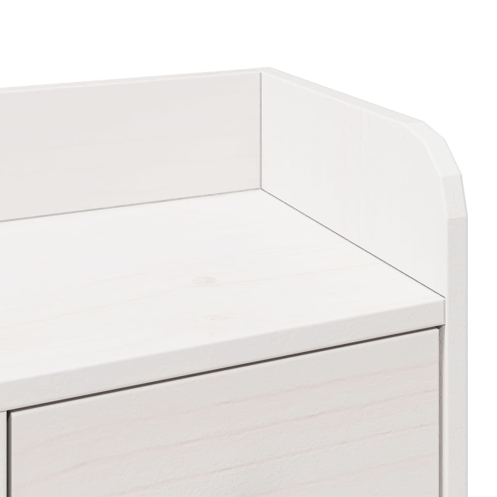 Seng med bokhylle uten madrass hvit 75x190 cm heltre furu