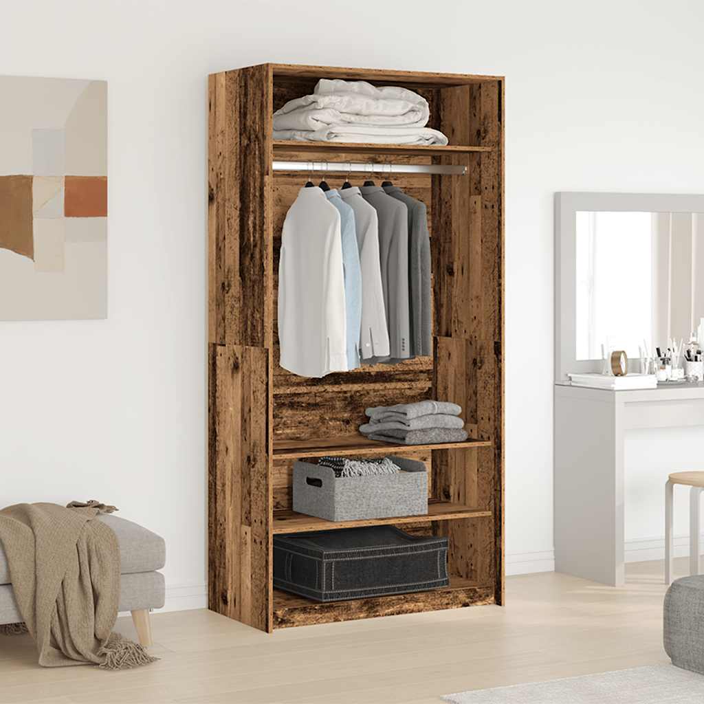Garderobe gammelt tre 100x50x200 cm konstruert tre