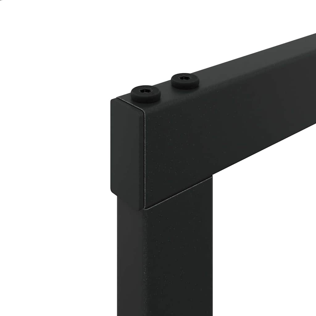 Vedstativ svart 100x30x209 cm stål
