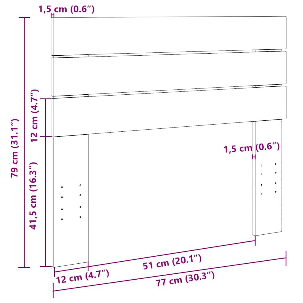 Sengegavl 75 cm Heltre Eik