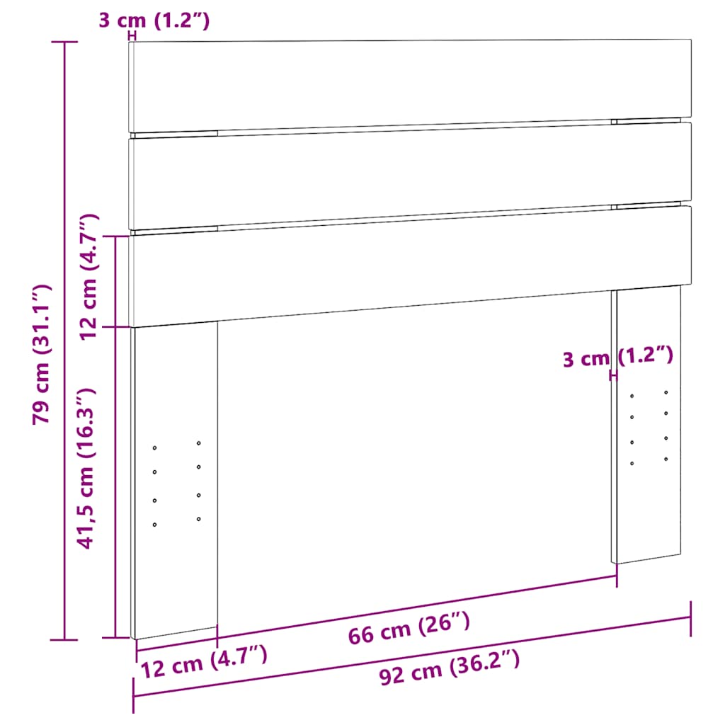Hodegavl 90 cm heltre eik