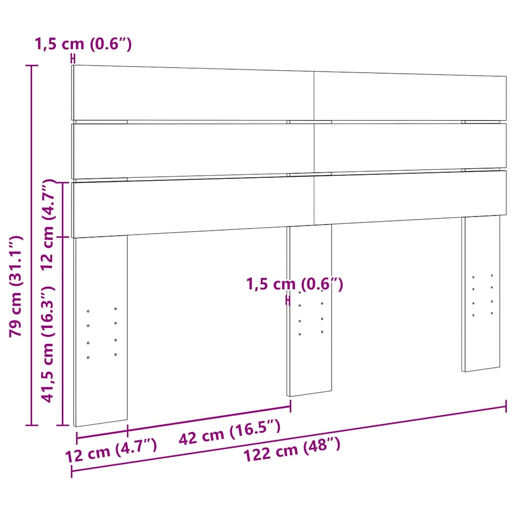 Hodegavl 120 cm heltre eik