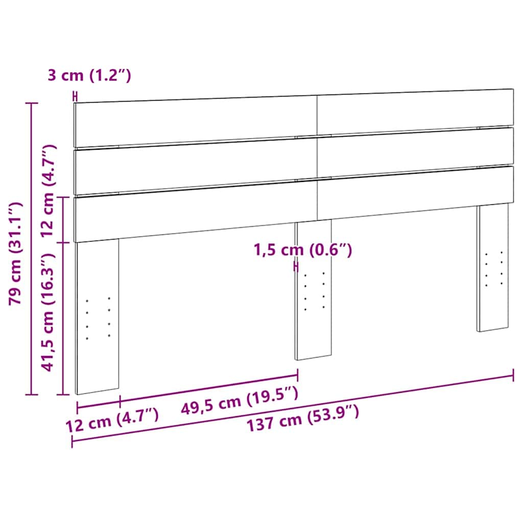 Hodegavl 135 cm heltre eik