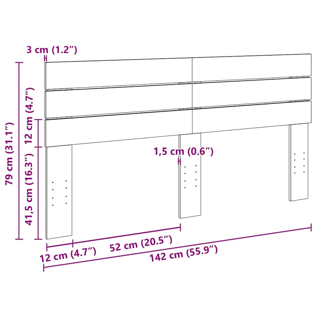 Hodegavl 140 cm heltre eik