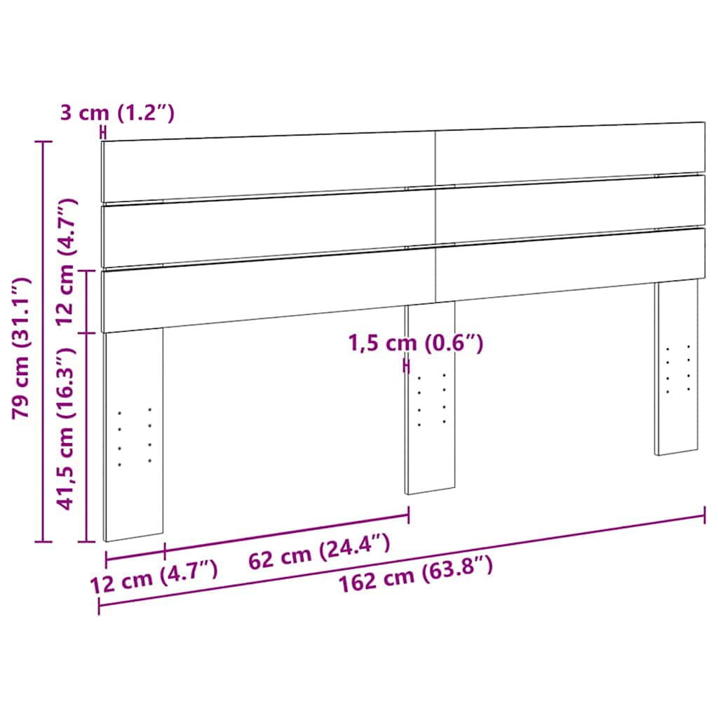 Hodegavl 160 cm heltre eik