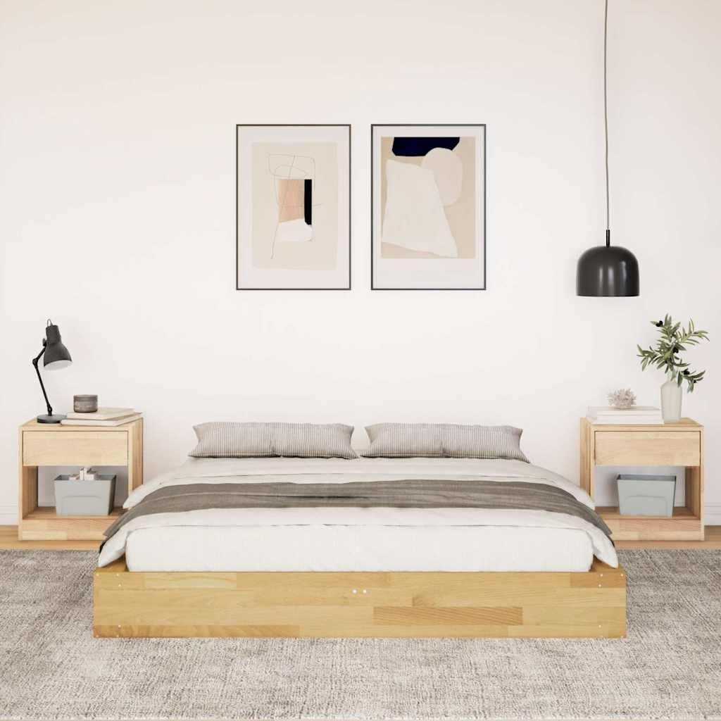 Sengeramme uten Madrass 135x190 cm Heltre Eik