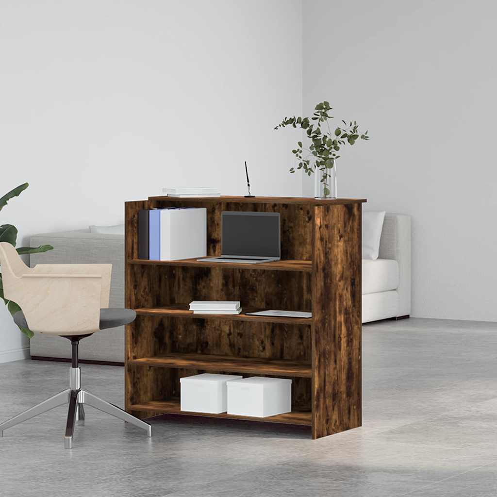 Resepsjonspult røkt eik 100x50x103,5 cm konstruert tre