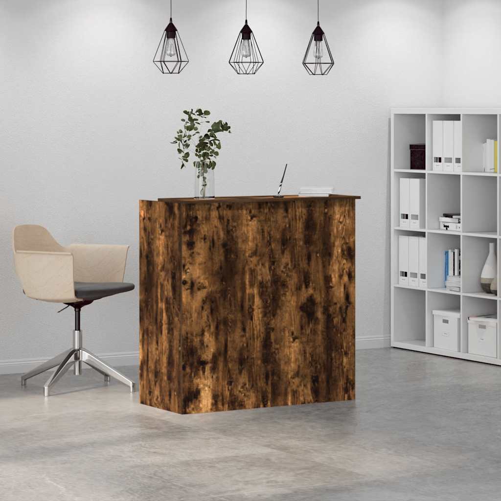 Resepsjonspult røkt eik 100x50x103,5 cm konstruert tre