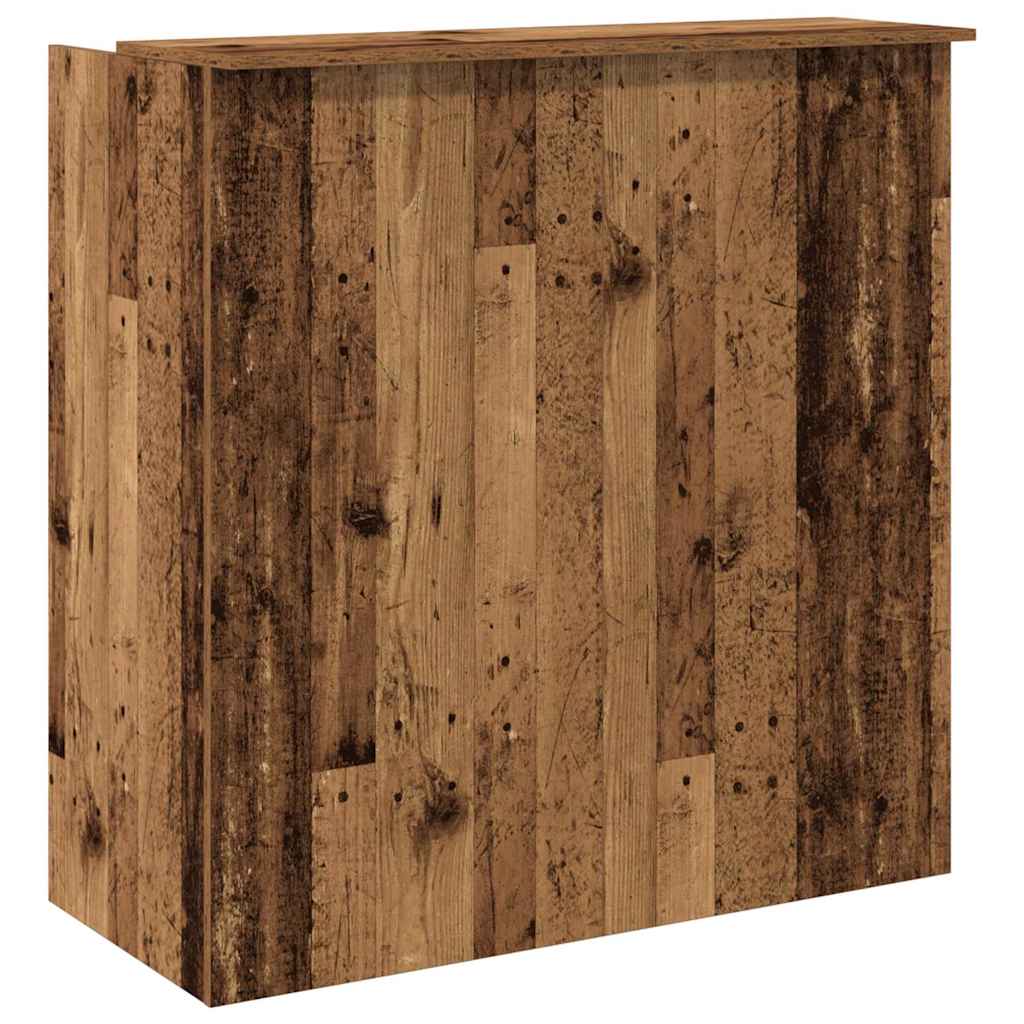 Resepsjonspult gammelt tre 100x50x103,5 cm konstruert tre