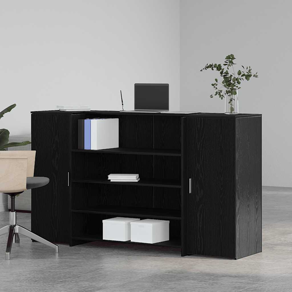 Resepsjonsdisk svart eik 180x50x103,5 cm konstruert tre