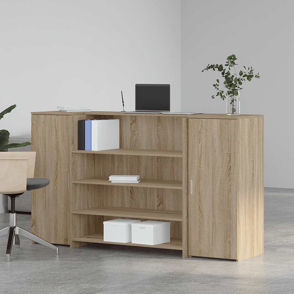 Resepsjonspult sonoma eik 180x50x103,5 cm konstruert tre