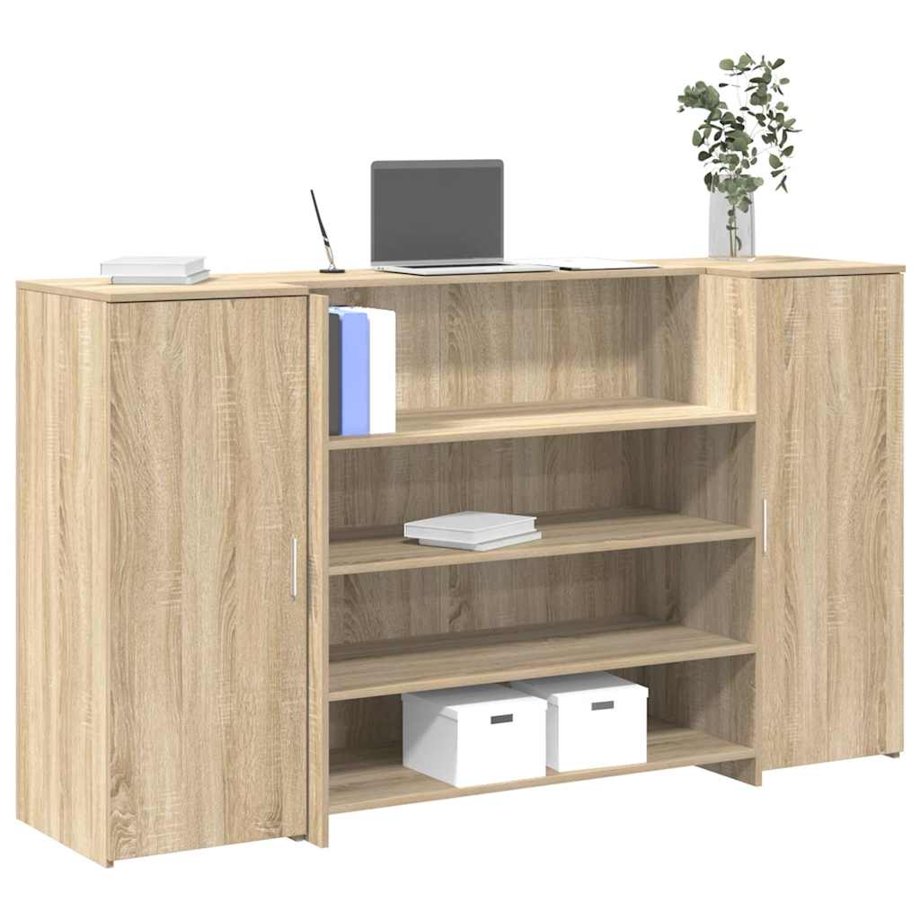 Resepsjonspult sonoma eik 180x50x103,5 cm konstruert tre
