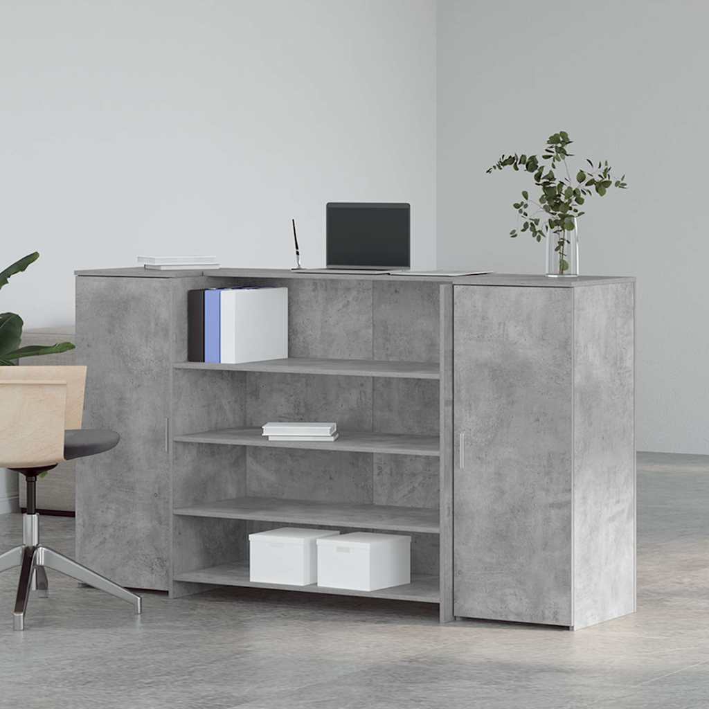 Resepsjonspult betonggrå 180x50x103,5 cm konstruert tre