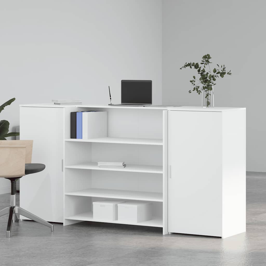 Resepsjonsdisk hvit 200x50x103,5 cm konstruert tre