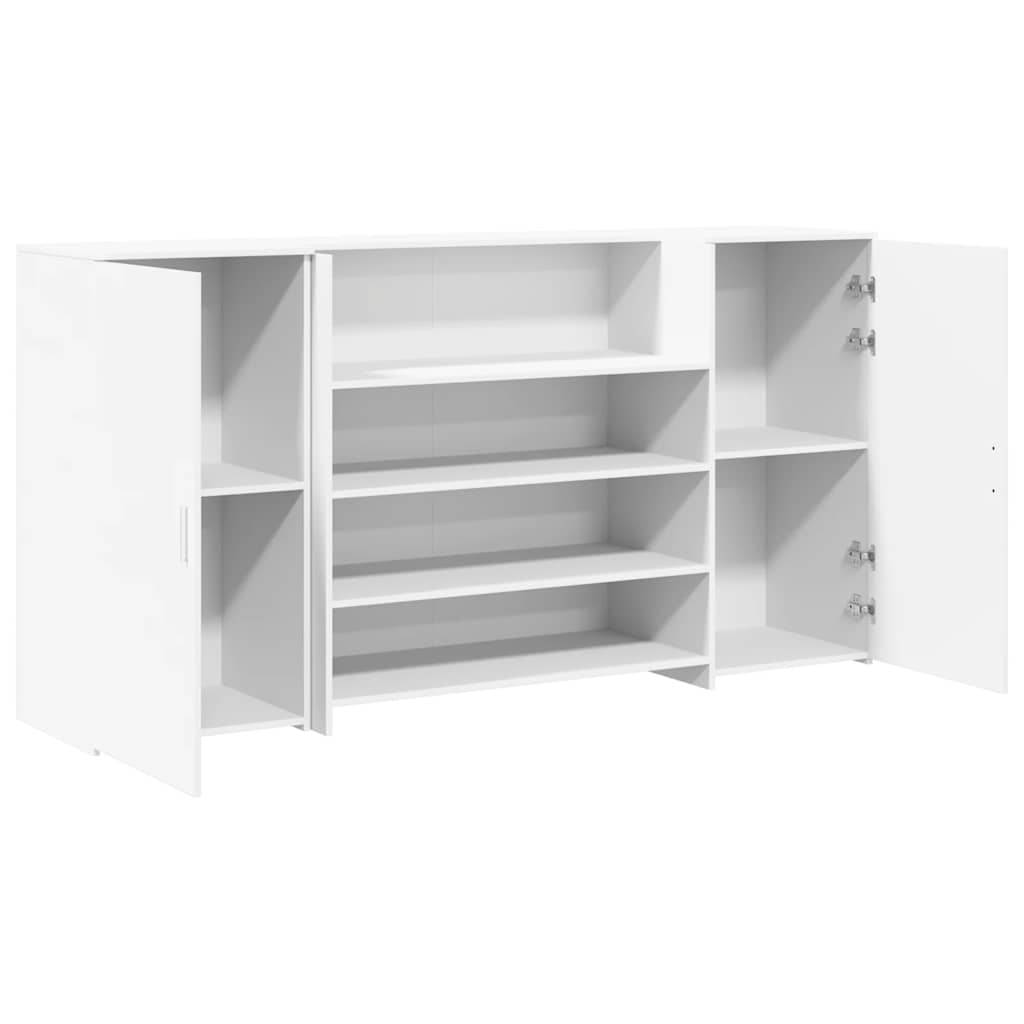 Resepsjonsdisk hvit 200x50x103,5 cm konstruert tre