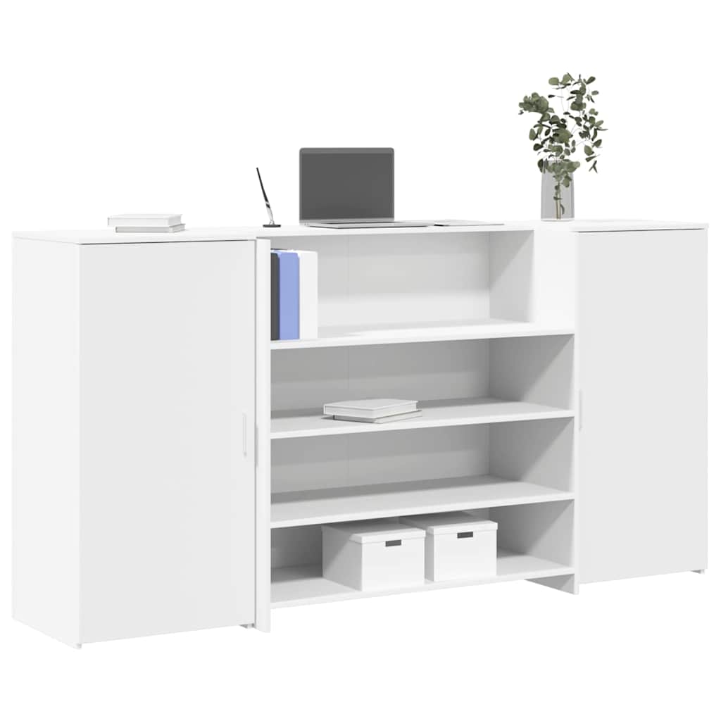 Resepsjonsdisk hvit 200x50x103,5 cm konstruert tre