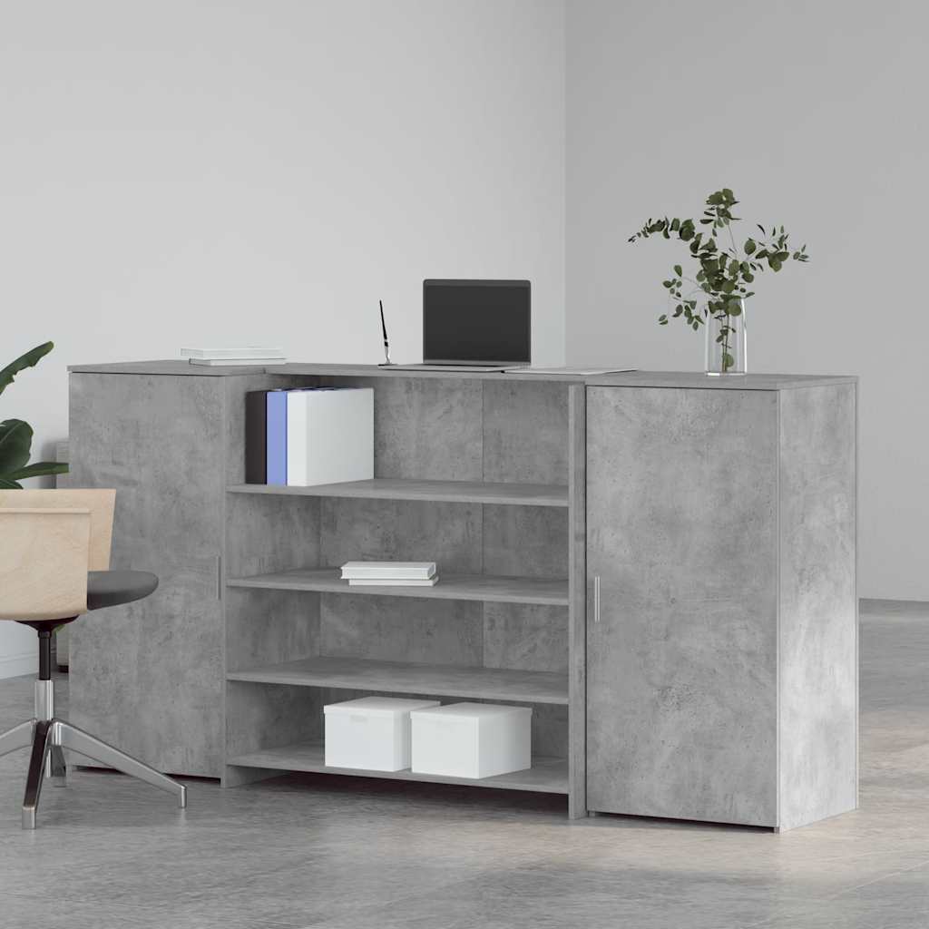 Resepsjonspult betonggrå 200x50x103,5 cm konstruert tre