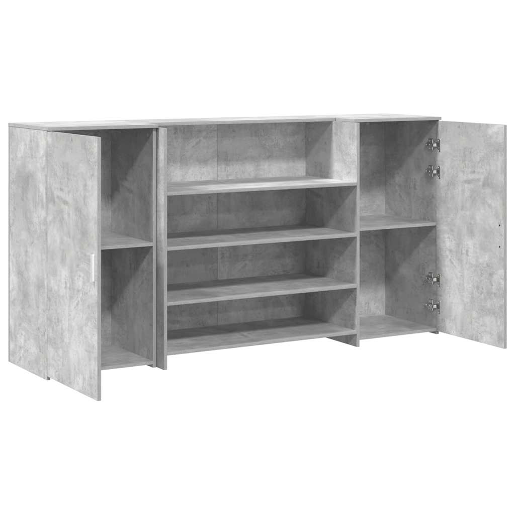 Resepsjonspult betonggrå 200x50x103,5 cm konstruert tre