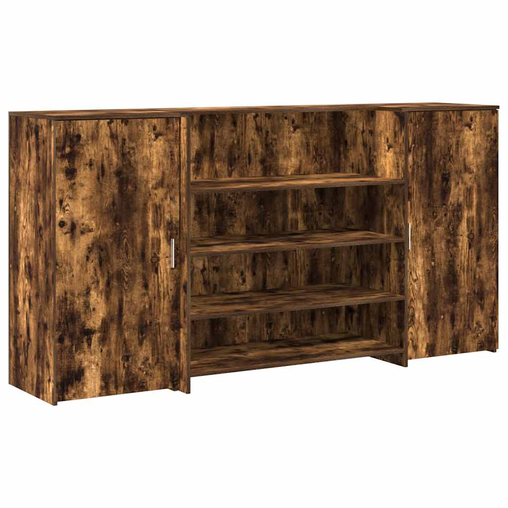 Resepsjonspult røkt eik 200x50x103,5 cm konstruert tre