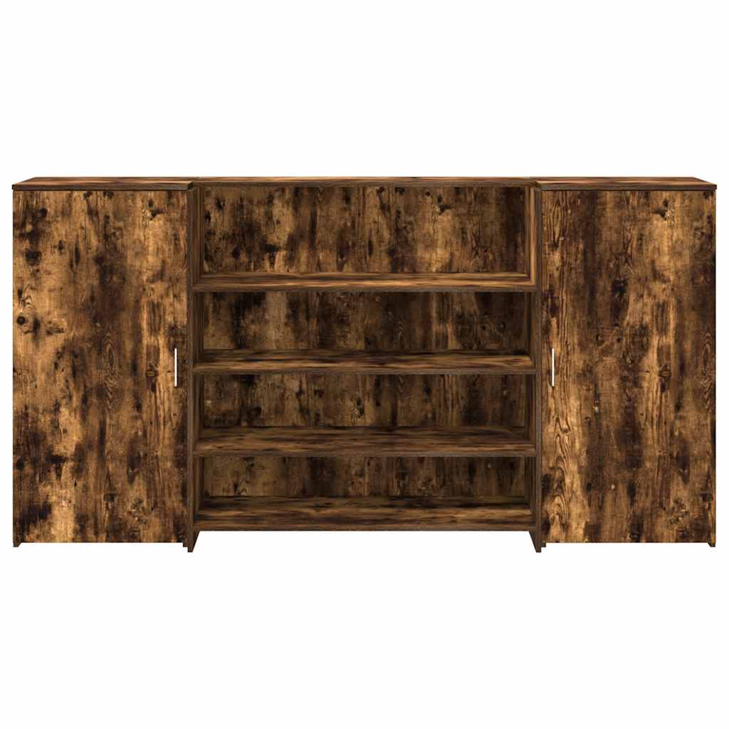 Resepsjonspult røkt eik 200x50x103,5 cm konstruert tre