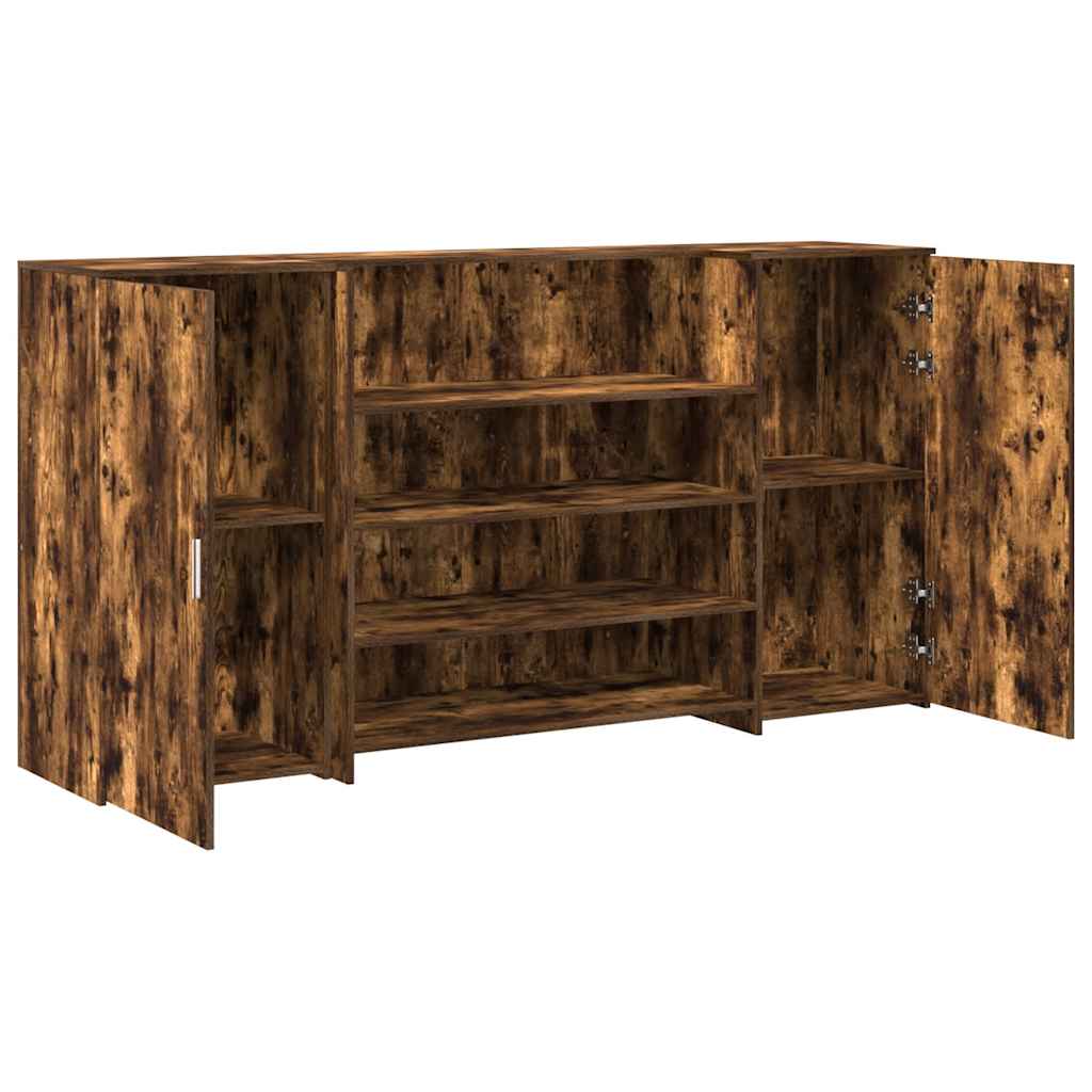 Resepsjonspult røkt eik 200x50x103,5 cm konstruert tre