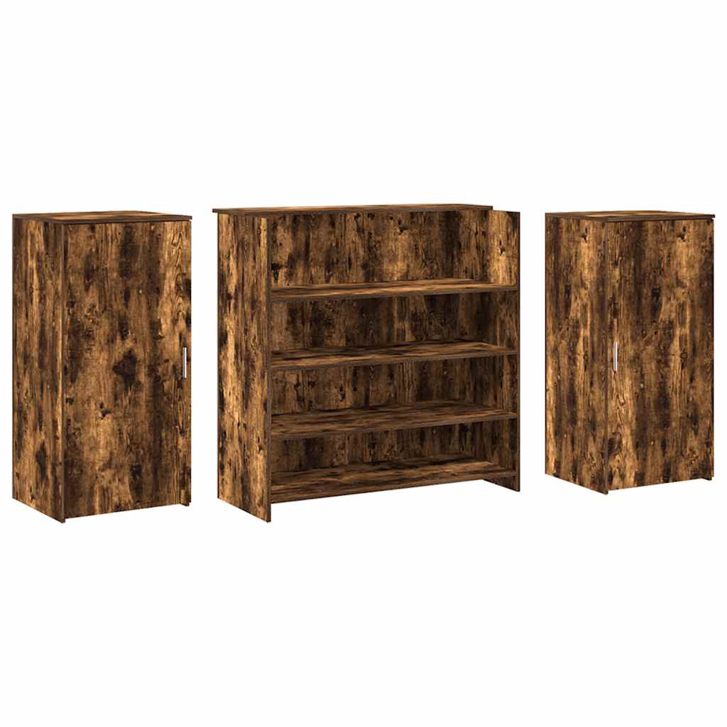 Resepsjonspult røkt eik 200x50x103,5 cm konstruert tre