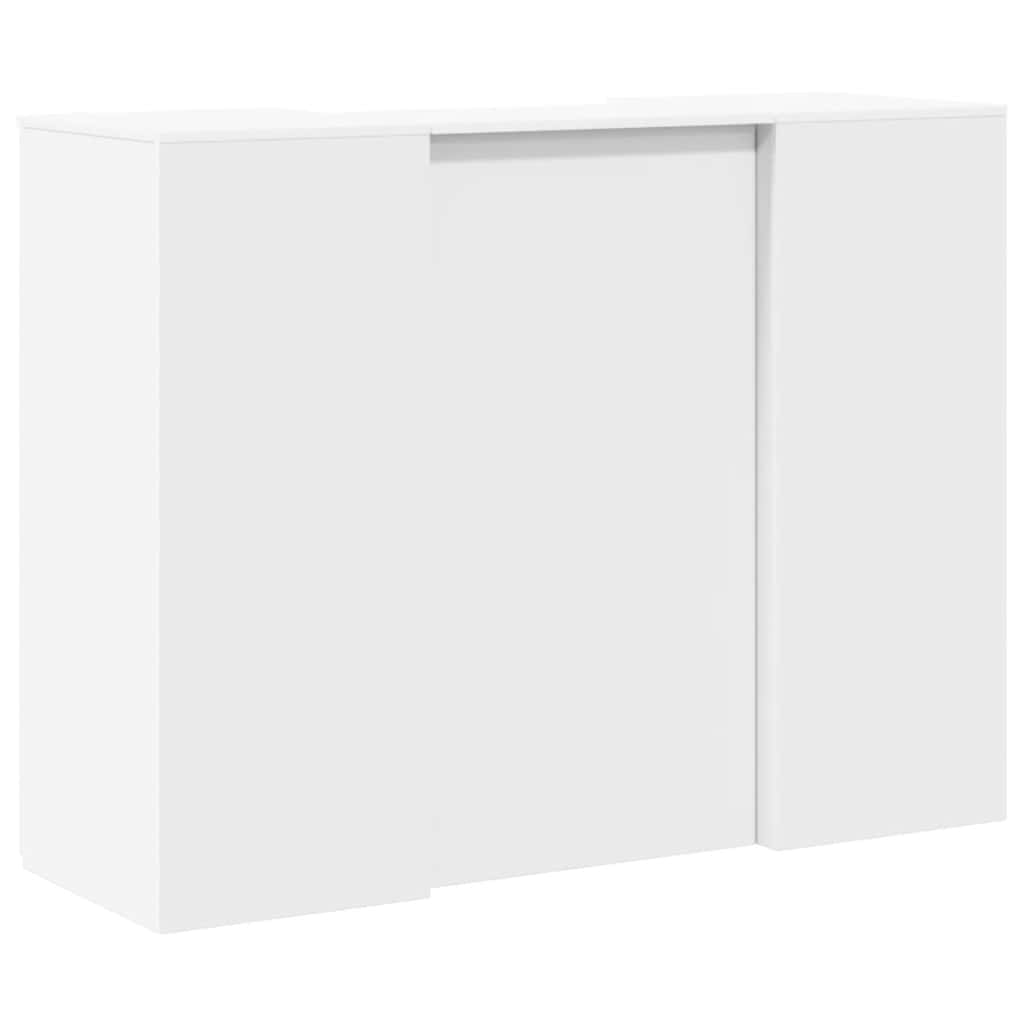 Resepsjonspult hvit 135x50x103,5 cm konstruert tre